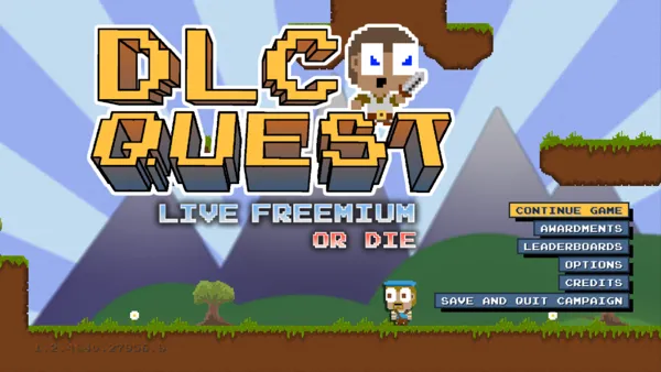 DLC Quest Windows Live Freemium or Die: Title screen