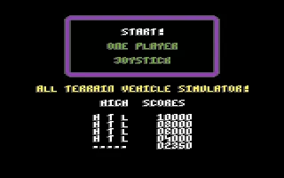 ATV Simulator Commodore 64 Menu