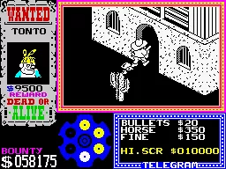 Gunfright ZX Spectrum (checking some domestic violence) A cactus is also a lethal object on this game by the way.