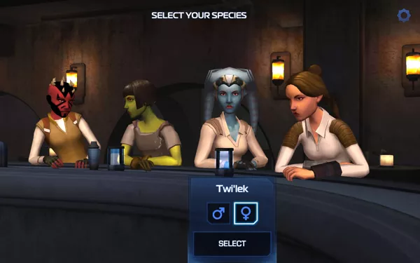 Star Wars: Uprising Android Choose a race/species.