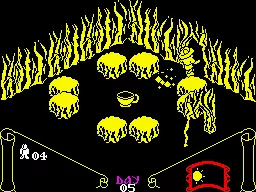 Knight Lore ZX Spectrum This cluster of ethereal bubbles keeps pushing you against the walls.
