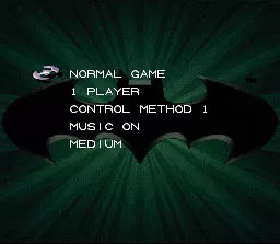 Batman Forever SNES Main Menu