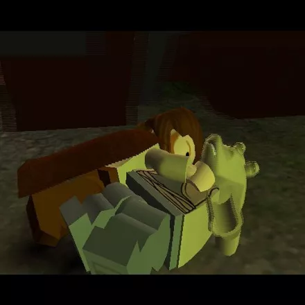LEGO Star Wars: The Video Game PlayStation 2 At certain points a cut scene unfolds. Here we&#x27;re saving Jar Jar from becoming roadkill as an Empire transport roars overhead