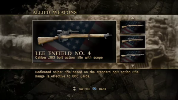 Call of Duty 3 PlayStation 3 Bonus materials, allied and axis weapons