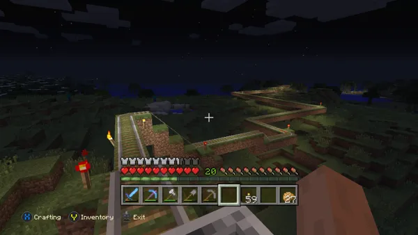 Minecraft: PlayStation 4 Edition Xbox One Lets take a mine cart to my next house.