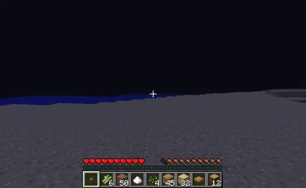 Minecraft Windows Nighttime on a beach.