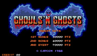 Ghouls &#x27;N Ghosts Arcade Title screen