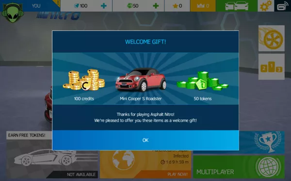Asphalt: Nitro Android Welcome gift