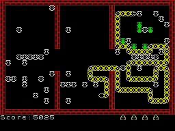 Slippery Sid ZX Spectrum Sheet n&#xBA; 7: bumping against a toad.&#x3C;br&#x3E;