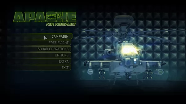 Apache Air Assault Windows Main menu.