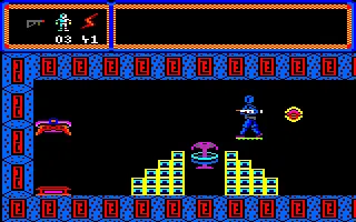 TUJAD Amstrad CPC A new access to a different area of the reactor is blocked by an &#x3C;i&#x3E;Auto Patrol IV&#x3C;/i&#x3E; guard.