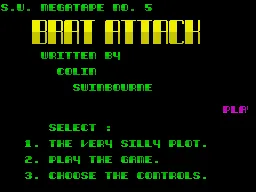 Brat Attack ZX Spectrum Main menu.