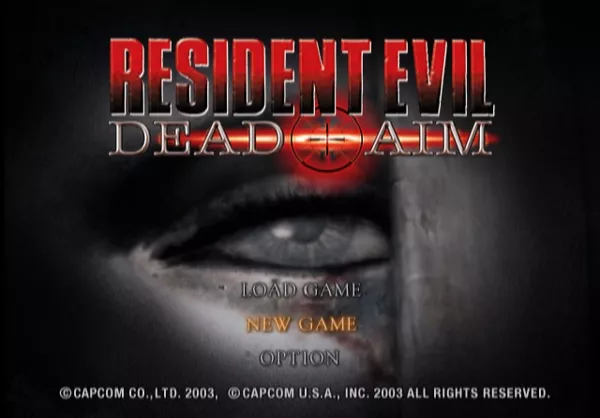 Resident Evil: Dead Aim PlayStation 2 Main men&#xFA; &#x26; Title Screen