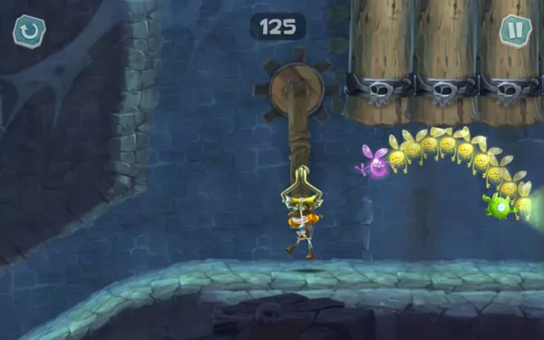 Rayman Adventures Android After raising the barrier Barbara can collect the lums.