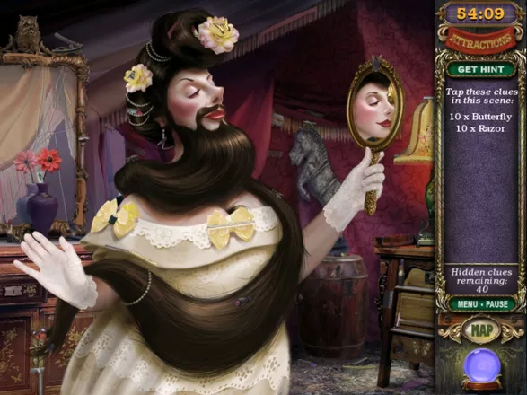 Mystery Case Files: Madame Fate iPad The Bearded Lady multi object find