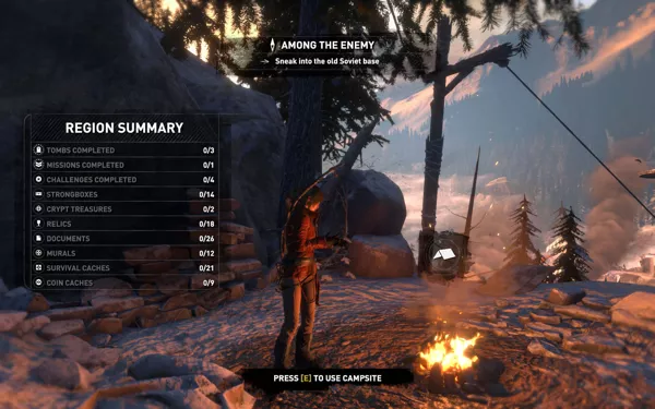 Rise of the Tomb Raider Windows Region summaries help to track all possible activities.