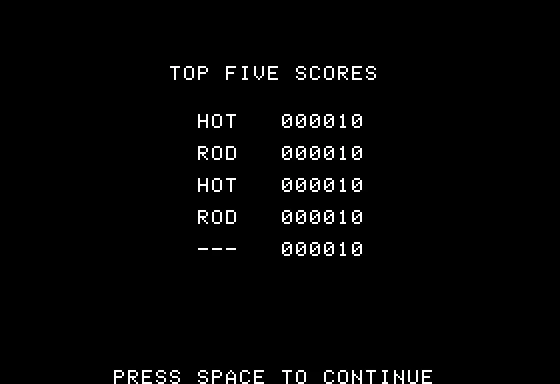 Kaves of Karkhan Apple II Hi Score Table