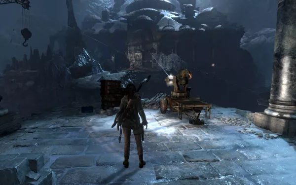 Rise of the Tomb Raider Windows You need to find a way to break open the large door.