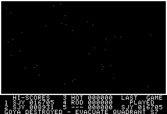 Rings of Saturn Apple II Ship destroyed. Game over