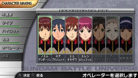 Gundam Battle Universe PSP And your operator.