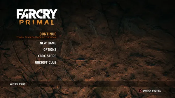 Far Cry: Primal Xbox One Main menu