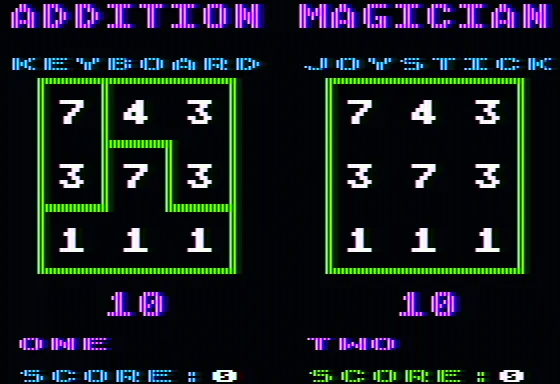 Addition Magician Apple II Two player game