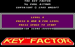 The Key Factor Amstrad CPC Level selection