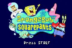 SpongeBob SquarePants: SuperSponge Game Boy Advance Title screen.