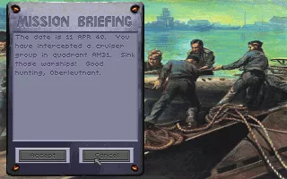 Aces of the Deep DOS Mission briefing