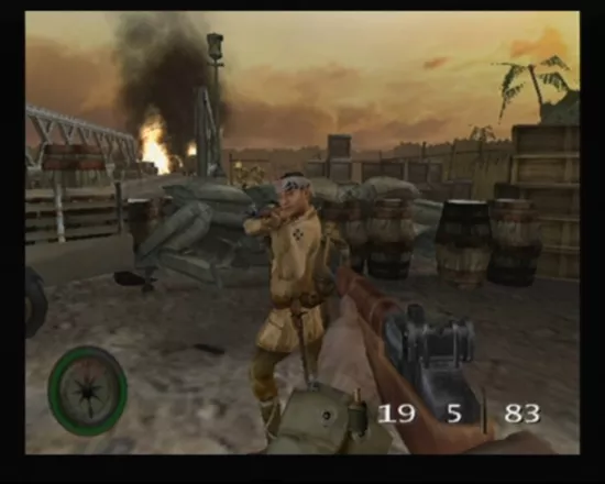 Medal of Honor: Rising Sun GameCube Face to face with a soldier of a Rising Sun empire, he who first pulls the trigger, wins