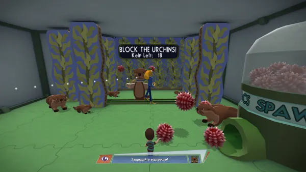 Octodad: Dadliest Catch Windows Block the urchins with the beaver. What?