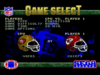 NFL Football &#x27;94 starring Joe Montana Genesis Game select.
