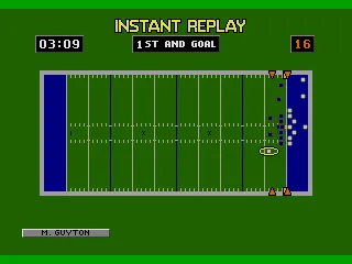 NFL Football &#x27;94 starring Joe Montana Genesis Field view: Blimp. + Instant replay.