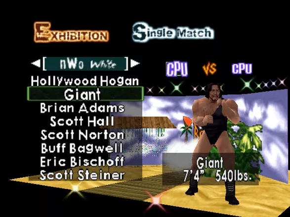 WCW/NWO Revenge Nintendo 64 Selecting a wrestler