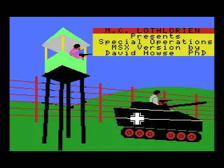 Special Operations MSX Loading screen