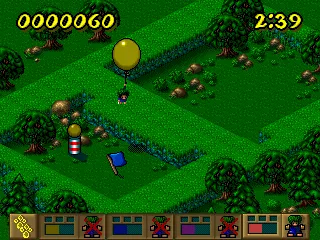 Lemmings Paintball Windows Skill - Fun, Level 8 - But the flag&#x27;s over there....