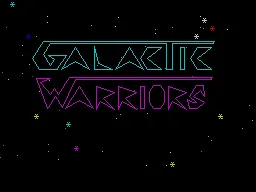 Galactic Warriors + Raceway ZX Spectrum 1. Galactic Warriors: Loading / Title screen.&#x3C;br&#x3E;