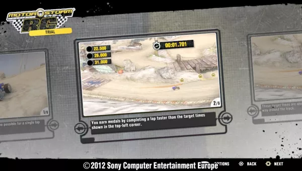 MotorStorm: RC PS Vita Track selection (Trial version)