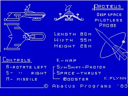 Proteus / Android Pit Rescue ZX Spectrum 1. &#x3C;i&#x3E;Proteus&#x3C;/i&#x3E;: Loading / Main Screen.&#x3C;br&#x3E;