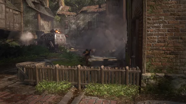 Uncharted 4: A Thief&#x27;s End PlayStation 4 Being chased by an armored vehicle