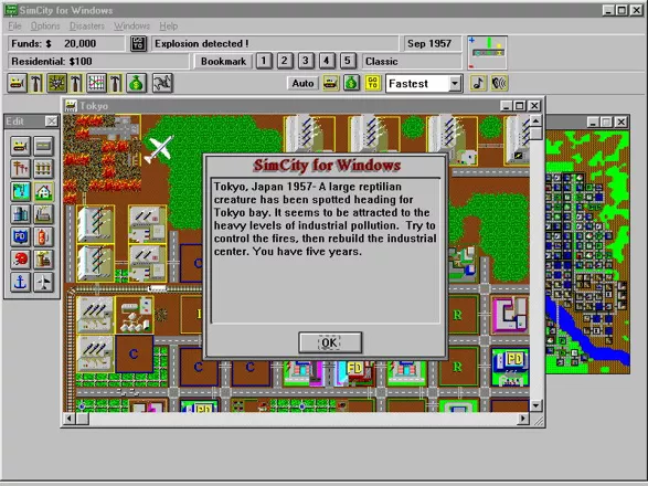 SimCity Windows 3.x Scenario description