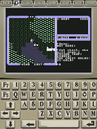Ultima IV: Quest of the Avatar iPad There was a poison trap but I avoided it. The chest contained 35 gold. (portrait orientation)