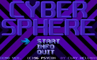 Cybersphere DOS Main menu screen.