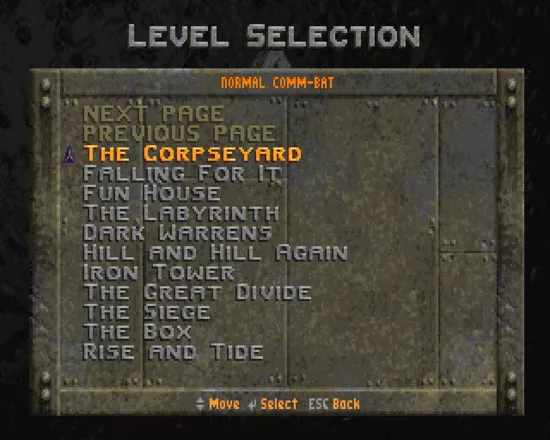 Rise of the Triad: Dark War Windows If you choose Comm-Bat normal, these are your level choices.
