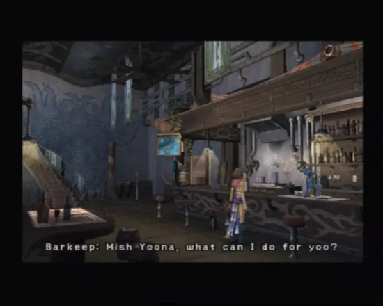 Final Fantasy X-2 PlayStation 2 Just below the ship&#x27;s bedroom there&#x27;s a bar with a cute talking bartender