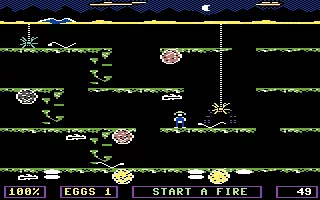 Dino Eggs Commodore 64 Start a fire, dino mom is on her way!