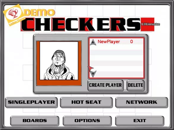 Checkers Ultimate Windows The main menu&#x3C;br&#x3E;This is from a downloadable five game demo version that has some functions disabled