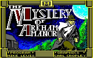 The Mystery of Arkham Manor Amstrad CPC Loading Screen.