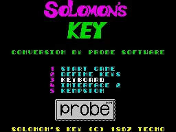 Solomon&#x27;s Key ZX Spectrum Title screen