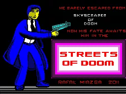 Streets of Doom ZX Spectrum Title screen